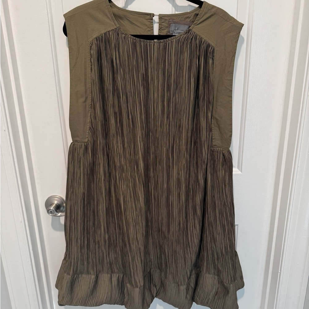 Anthropologie Olive Green Mini Dress